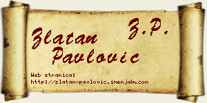 Zlatan Pavlović vizit kartica